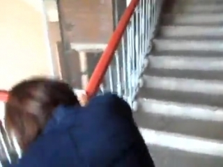 met a girlfriend on the stairs and fucked